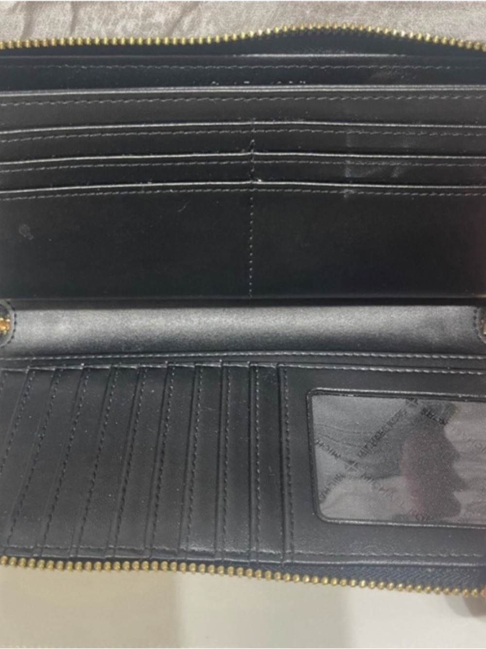 Michael Kors Continental Zip WalletWristlet Cheetah/Leopard Print Marigold Black - Picture 5 of 6